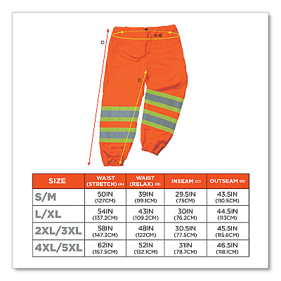 ergodyne GloWear 8911 Class E Two-Tone Pants, 2X-Large/3X-Large, Orange (EGO22867)