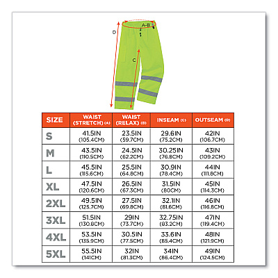 ergodyne GloWear 8925 Class E Hi-Vis Thermal Pants, 3X-Large, Lime (EGO24457)