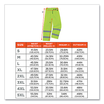 ergodyne GloWear 8925 Class E Hi-Vis Thermal Pants, Medium, Lime (EGO24453)