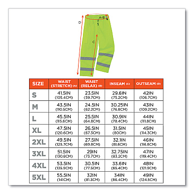 ergodyne GloWear 8925 Class E Hi-Vis Thermal Pants, X-Large, Lime (EGO24455)