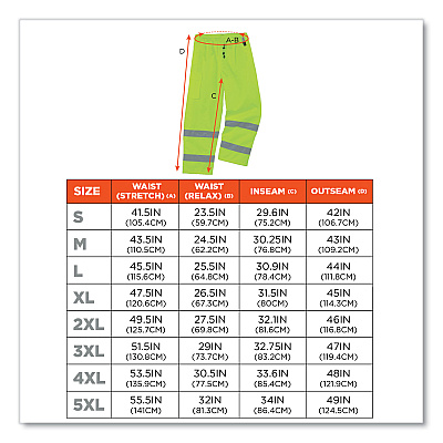 ergodyne GloWear 8925 Class E Hi-Vis Thermal Pants, 2X-Large, Lime (EGO24456)