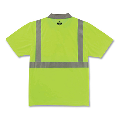 ergodyne GloWear 8295 Class 2 Hi-Vis Polo Shirt, 4X-Large, Lime (EGO21648)