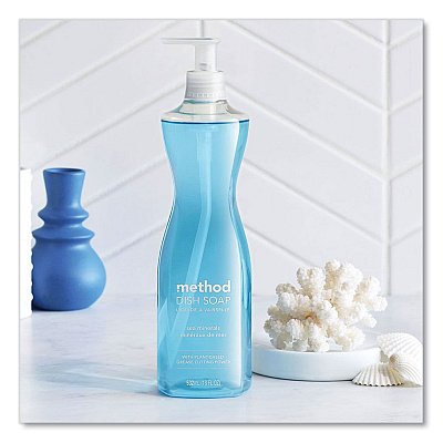 Method Dish Soap Pump, Hour-Glass Bottle Shape, Sea Minerals Scent, 18 oz Pump Bottle, 6/Carton (MTH318972)