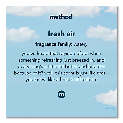 Method Laundry Detergent, Fresh Air Scent, 53.5 oz Bottle, 4/Carton (MTH318025)