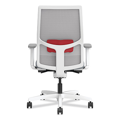 HON Ignition 2.0 4-Way Stretch Mid-Back Mesh Task Chair, Supports 300 lb, 17" to 20" Seat Height, Basalt/Fog/White (HONI2MM2AFA25YX)