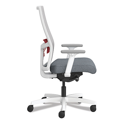 HON Ignition 2.0 4-Way Stretch Mid-Back Mesh Task Chair, Supports 300 lb, 17" to 20" Seat Height, Basalt/Fog/White (HONI2MM2AFA25YX)