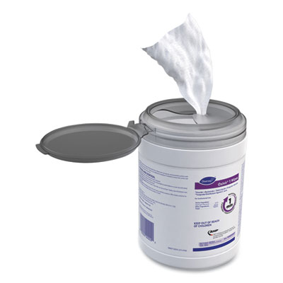 Diversey Oxivir 1 Wipes, 1-Ply, 10 x 10, Characteristic Scent, White, 60 Canister, 12 Canisters/Carton (DVO100962573)