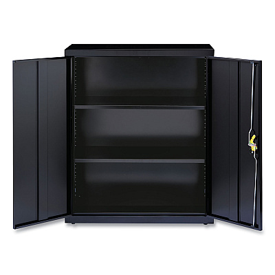 Alera Economy Assembled Storage Cabinets, 3 Shelves, 36" x 18" x 42", Black (ALEHCM4218BK)