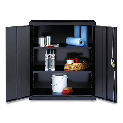 Alera Economy Assembled Storage Cabinets, 3 Shelves, 36" x 18" x 42", Black (ALEHCM4218BK)