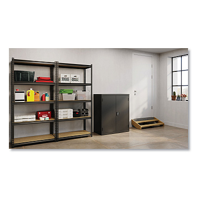 Alera Economy Assembled Storage Cabinets, 3 Shelves, 36" x 18" x 42", Black (ALEHCM4218BK)