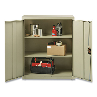Alera Economy Assembled Storage Cabinets, 3 Shelves, 36" x 18" x 42", Putty (ALEHCM4218PY)