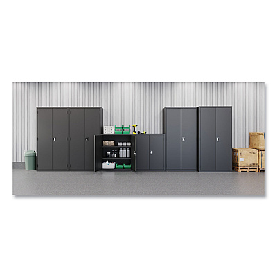 Alera Economy Assembled Storage Cabinets, 3 Shelves, 36" x 18" x 42", Black (ALEHCM4218BK)