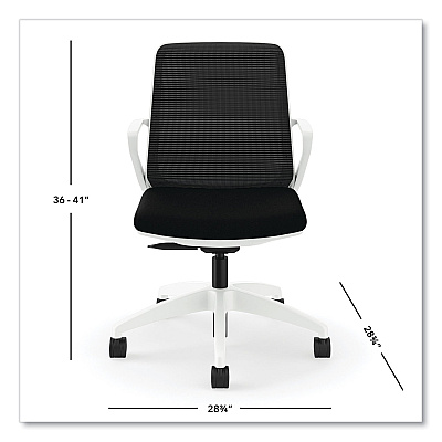 HON Cliq Office Chair, Supports Up to 300 lb, 17" to 22" Seat Height, Black Seat, Black Back, White Base (HONCLQIMCU10DW)