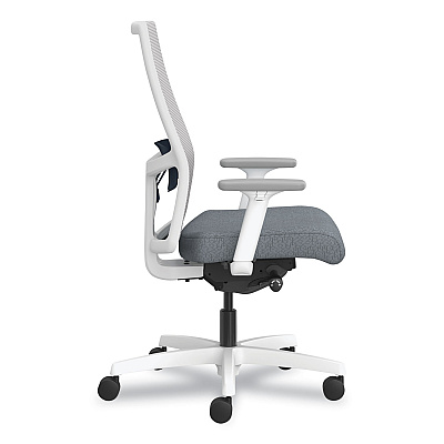 HON Ignition 2.0 4-Way Stretch Mid-Back Mesh Task Chair, Navy Blue Lumbar Support, Basalt Seat, Fog Back, White Base (HONI2MM2AFA25EX)