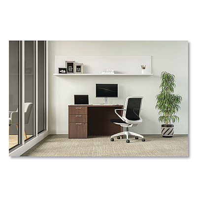 HON Cliq Office Chair, Supports Up to 300 lb, 17" to 22" Seat Height, Black Seat, Black Back, White Base (HONCLQIMCU10DW)