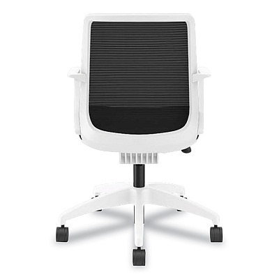 HON Cliq Office Chair, Supports Up to 300 lb, 17" to 22" Seat Height, Black Seat, Black Back, White Base (HONCLQIMCU10DW)