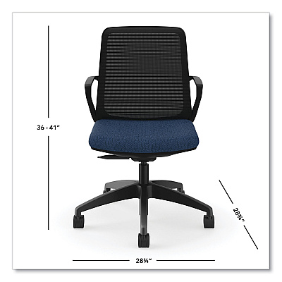 HON Cliq Office Chair, Supports Up to 300 lb, 17" to 22" Seat Height, Navy Seat, Black Back, Black Base (HONCLQIMAPX13T)