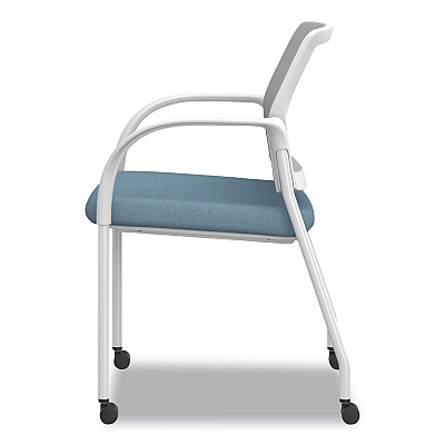 HON Ignition Series Mesh Back Mobile Stacking Chair, Fabric Seat, 25 x 21.75 x 33.5, Carolina/Fog/White (HONI2S6FHFL21K7)