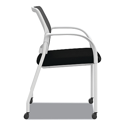 HON Ignition Series Mesh Back Mobile Stacking Chair, Fabric Seat, 25 x 21.75 x 33.5, Black/White (HONI2S6FHFC10K7)
