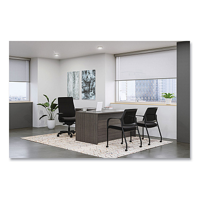 HON Ignition 2.0 Upholstered Mid-Back Task Chair, 17" to 21.5" Seat Height, Black Fabric Seat/Back (HONI2U2AHCU10TK)