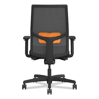 HON Ignition 2.0 4-Way Stretch Mid-Back Mesh Task Chair, Orange Adjustable Lumbar Support, Black (HONI2MM2AMC10MT)