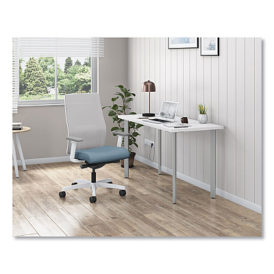 HON Ignition 2.0 4-Way Stretch Mid-Back Mesh Task Chair, White Lumbar Support, Carolina Seat, Fog Back, White Base (HONI2MM2AFH21WX)
