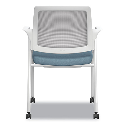 HON Ignition Series Mesh Back Mobile Stacking Chair, Fabric Seat, 25 x 21.75 x 33.5, Carolina/Fog/White (HONI2S6FHFL21K7)