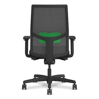 HON Ignition 2.0 4-Way Stretch Mid-Back Task Chair, Green Adjustable Lumbar Support, Black Seat, Black Back, Black Base (HONI2MM2AMC10KT)