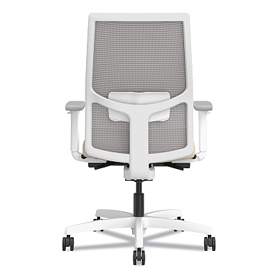 HON Ignition 2.0 4-Way Stretch Mid-Back Task Chair, White Adjustable Lumbar Support, Biscotti Seat, Fog Back, White Base (HONI2MM2AFH11WX)
