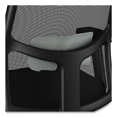 HON Ignition 2.0 4-Way Stretch Mid-Back Mesh Task Chair, Gray Adjustable Lumbar Support, Black (HONI2MM2AMC10TT)