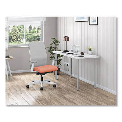 HON Ignition 2.0 4-Way Stretch Mid-Back Mesh Task Chair, White Lumbar Support, Passion Fruit Seat, Fog Back, White Base (HONI2MM2AFH02WX)