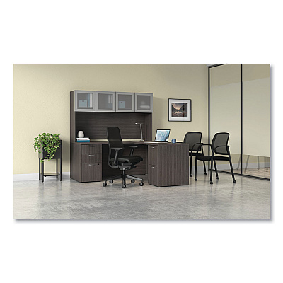 HON Ignition Series Guest Chair with Arms, Polyurethane Fabric Seat, 25" x 21.75" x 33.5", Black (HONIS109HUR10)