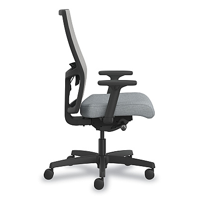 HON Ignition 2.0 4-Way Stretch Mid-Back Mesh Task Chair, White Adjustable Lumbar Support, Cloud Seat, Fog Back, White Base (HONI2MM2AFH18BT)