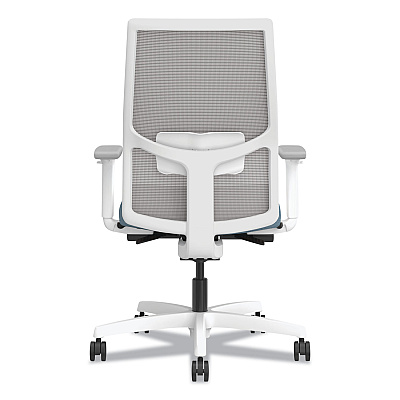 HON Ignition 2.0 4-Way Stretch Mid-Back Mesh Task Chair, White Lumbar Support, Carolina Seat, Fog Back, White Base (HONI2MM2AFH21WX)