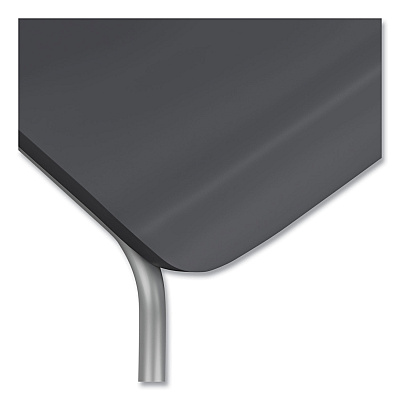 HON Ruck Laminate Chair, Supports Up to 300 lb, 18" Seat Height, Charcoal Seat/Back, Silver Base (HONRUCK1LSP8)