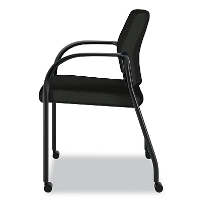 HON Ignition Series Guest Chair with Arms, Polyester Fabric Seat, 25" x 21.75" x 33.5", Black (HONIS109HCU10)