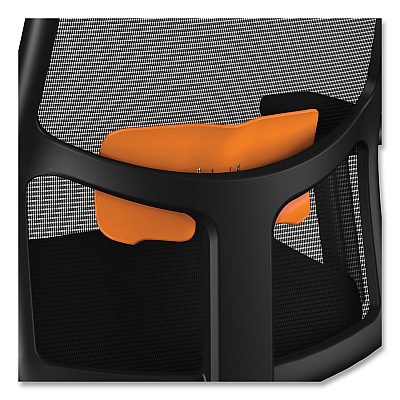HON Ignition 2.0 4-Way Stretch Mid-Back Mesh Task Chair, Orange Adjustable Lumbar Support, Black (HONI2MM2AMC10MT)
