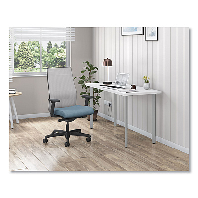 HON Ignition 2.0 4-Way Stretch Mid-Back Task Chair, Black Adjustable Lumbar Support, Carolina Seat, Fog Back, Black Base (HONI2MM2AFH21BT)