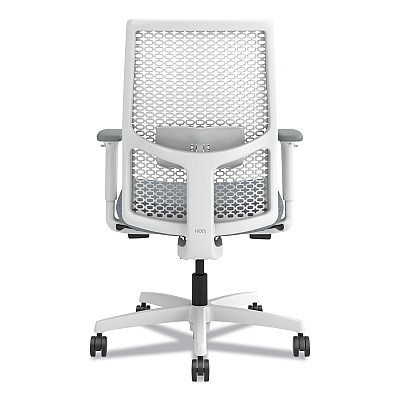 HON Ignition 2.0 Reactiv Mid-Back Task Chair, 17.25" to 21.75" Seat Height, Basalt Fabric Seat, White Back (HONI2MR2ARA25DX)