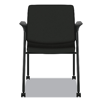 HON Ignition Series Guest Chair with Arms, Polyester Fabric Seat, 25" x 21.75" x 33.5", Black (HONIS109HCU10)