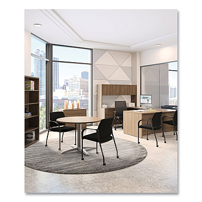 HON Ignition Series Guest Chair with Arms, Polyester Fabric Seat, 25" x 21.75" x 33.5", Black (HONIS109HCU10)