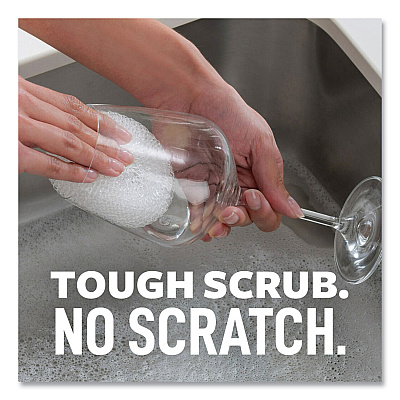 Scotch-Brite Greener Clean Recycled Scrubbing Circle, 3.5" Diameter, 0.7" Thick, White, 3/Pack (MMM215GC)