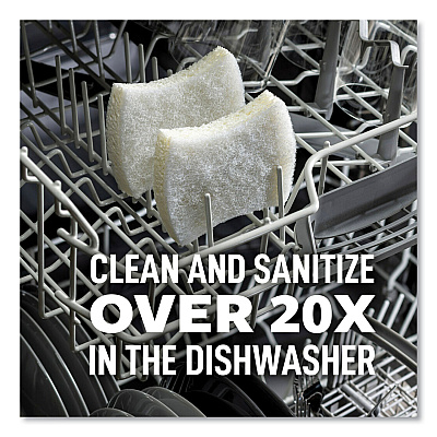 Scotch-Brite Greener Clean Non-Scratch Scrub Sponge, 2.6 x 3.3, 0.7" Thick, White, 6/Pack (MMM97036UG)