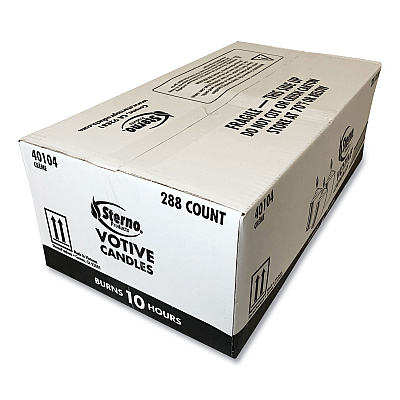 Sterno Food Warmer Votive Candles, 10 Hour Burn, 1.46"d x 1.33'h, White, 288/Carton (STE40104)
