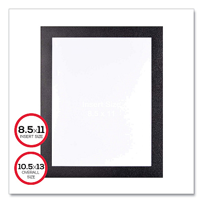 deflecto Self Adhesive Sign Holders, 8.5 x 11 Insert, Clear with Black Border, 2/Pack (DEF68776B)