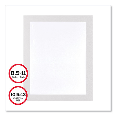 deflecto Self Adhesive Sign Holders, 8.5 x 11 Insert, Clear with White Border, 2/Pack (DEF68776W)