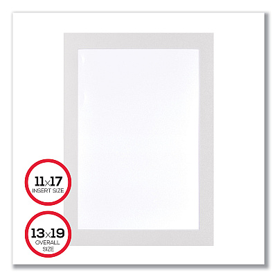 deflecto Self Adhesive Sign Holders, 11 x 17, Clear with White Border, 2/Pack (DEF68886W)