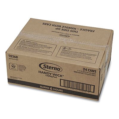 Sterno Handy Wick Chafing Fuel, Methanol, 6 Hour Burn, 7.11 oz Can, 24/Carton (STE10368)