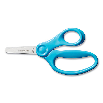 Fiskars Classpack Scissors Caddy, Rounded Tip, 5" Long, 1.6" Cut Length, Straight Assorted Color Handles, 24/Set (1067049)
