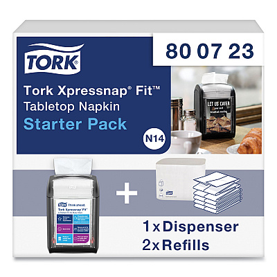 Tork Xpressnap Fit Starter Pack, 4 x 6 x 7, Black (TRK800723)